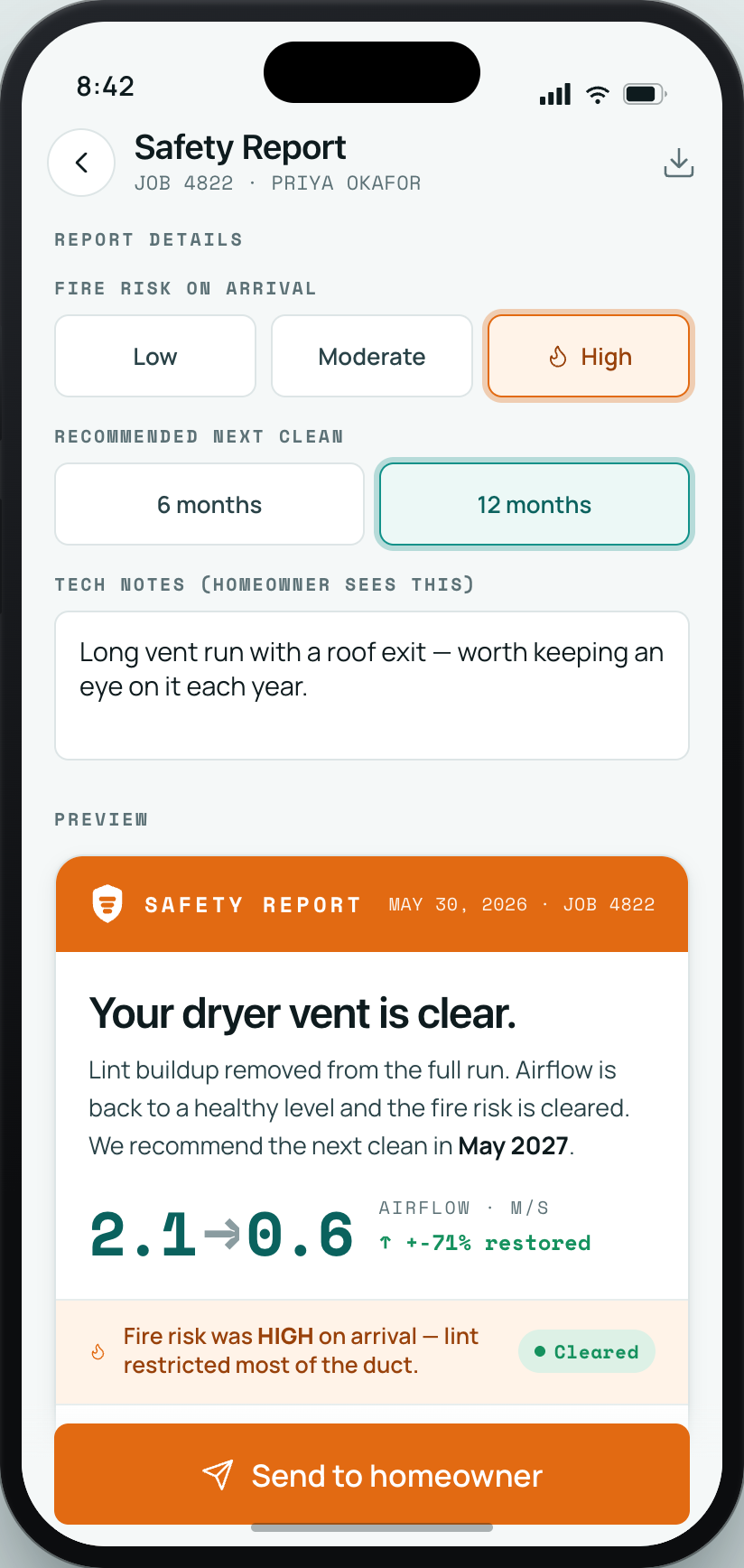 Field crew app — Safety Report built on the spot